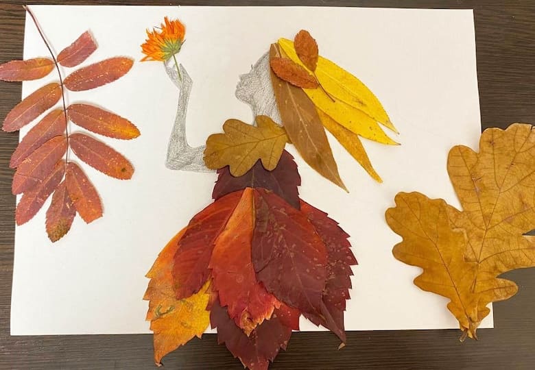 Поделки из осенних листьев для детей