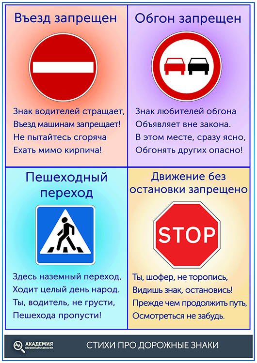 Стихи для детей про дорожные знаки 1