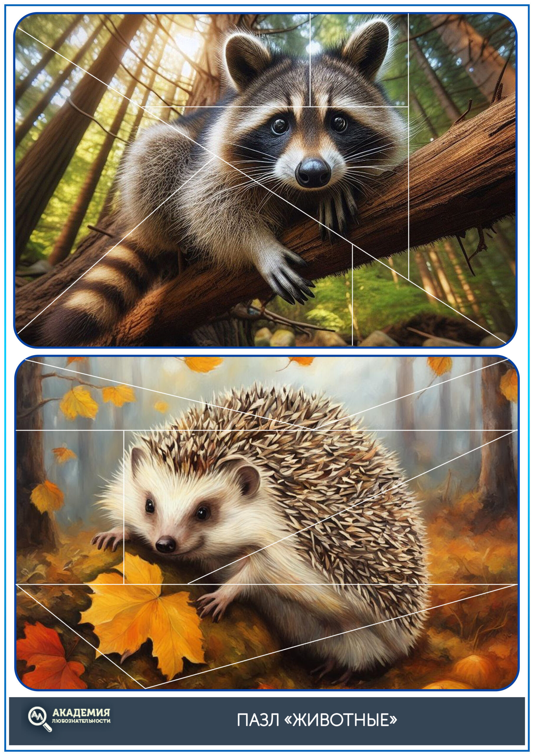 Пазл Животные лист 1