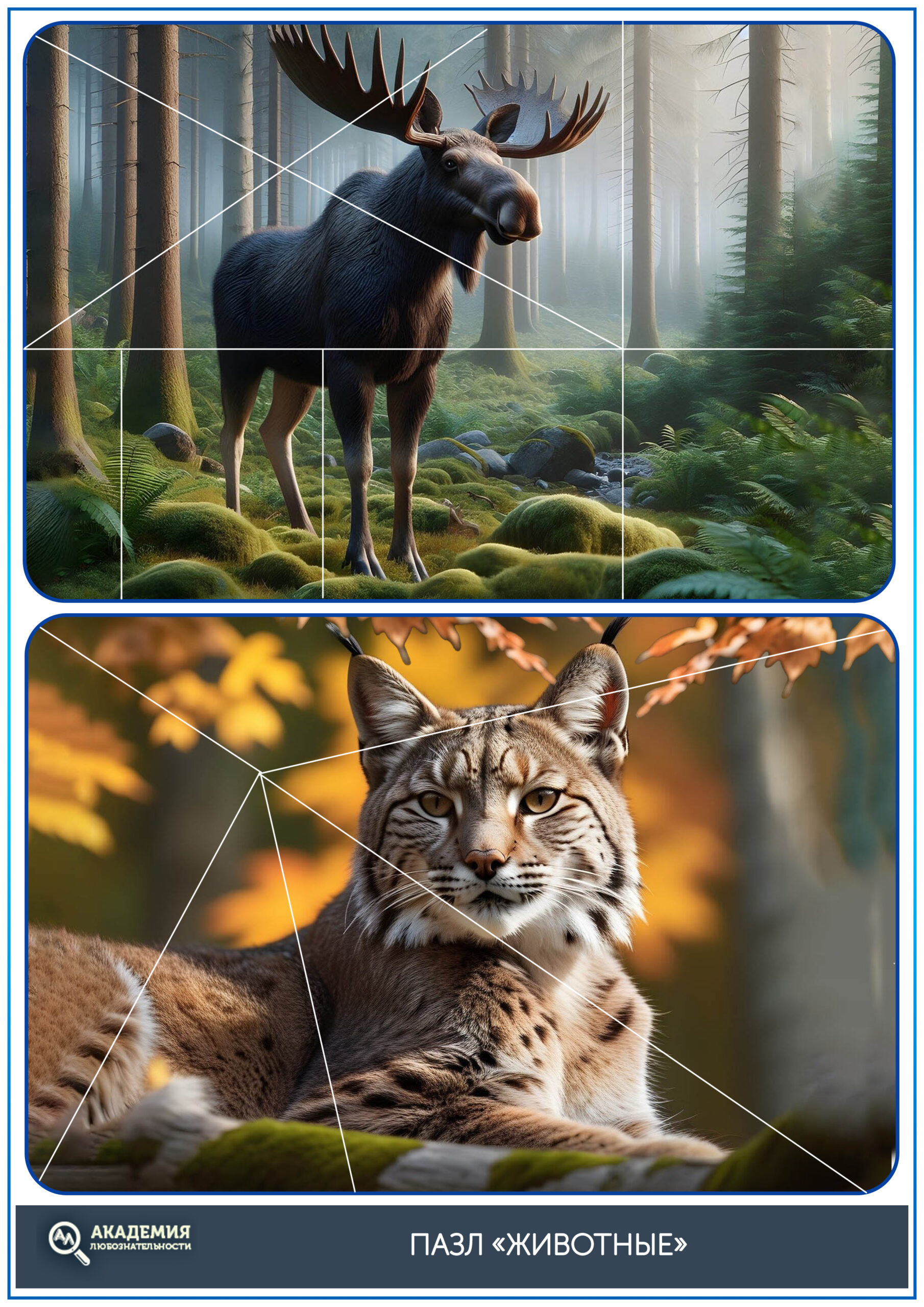 Пазл Животные лист 2