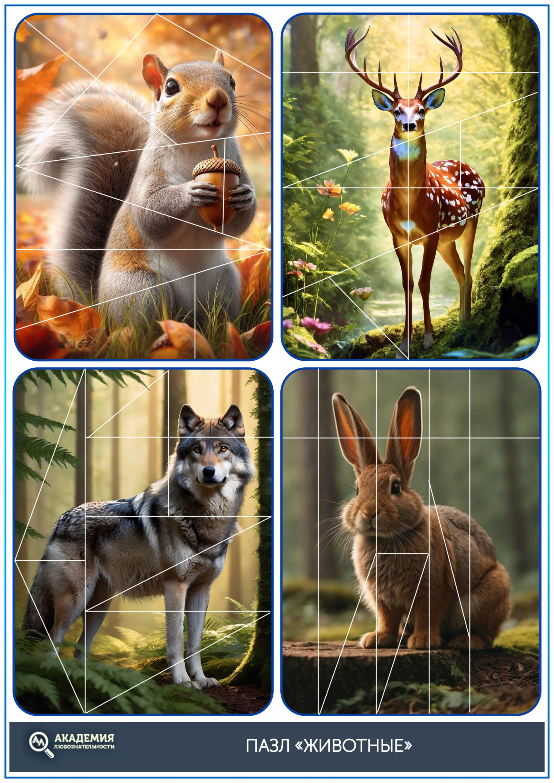 Пазл Животные лист 3