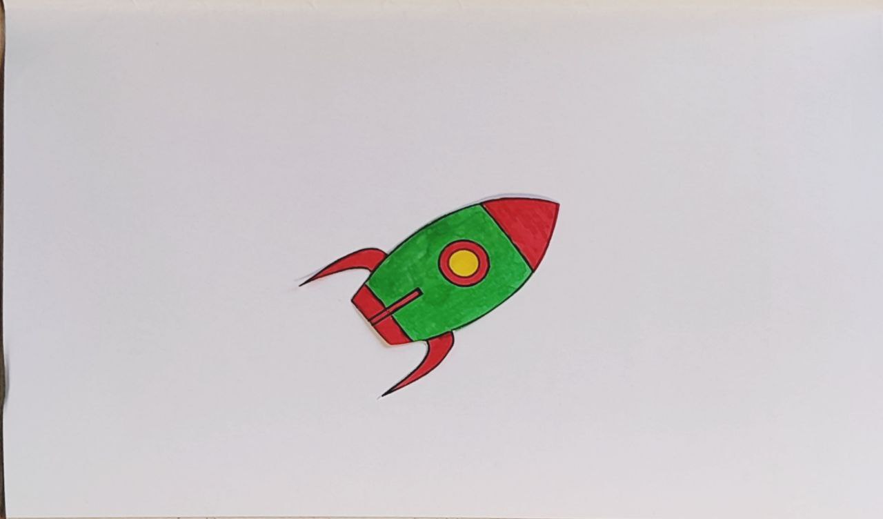 3D открытка Взлетающая ракета. Шаг 5