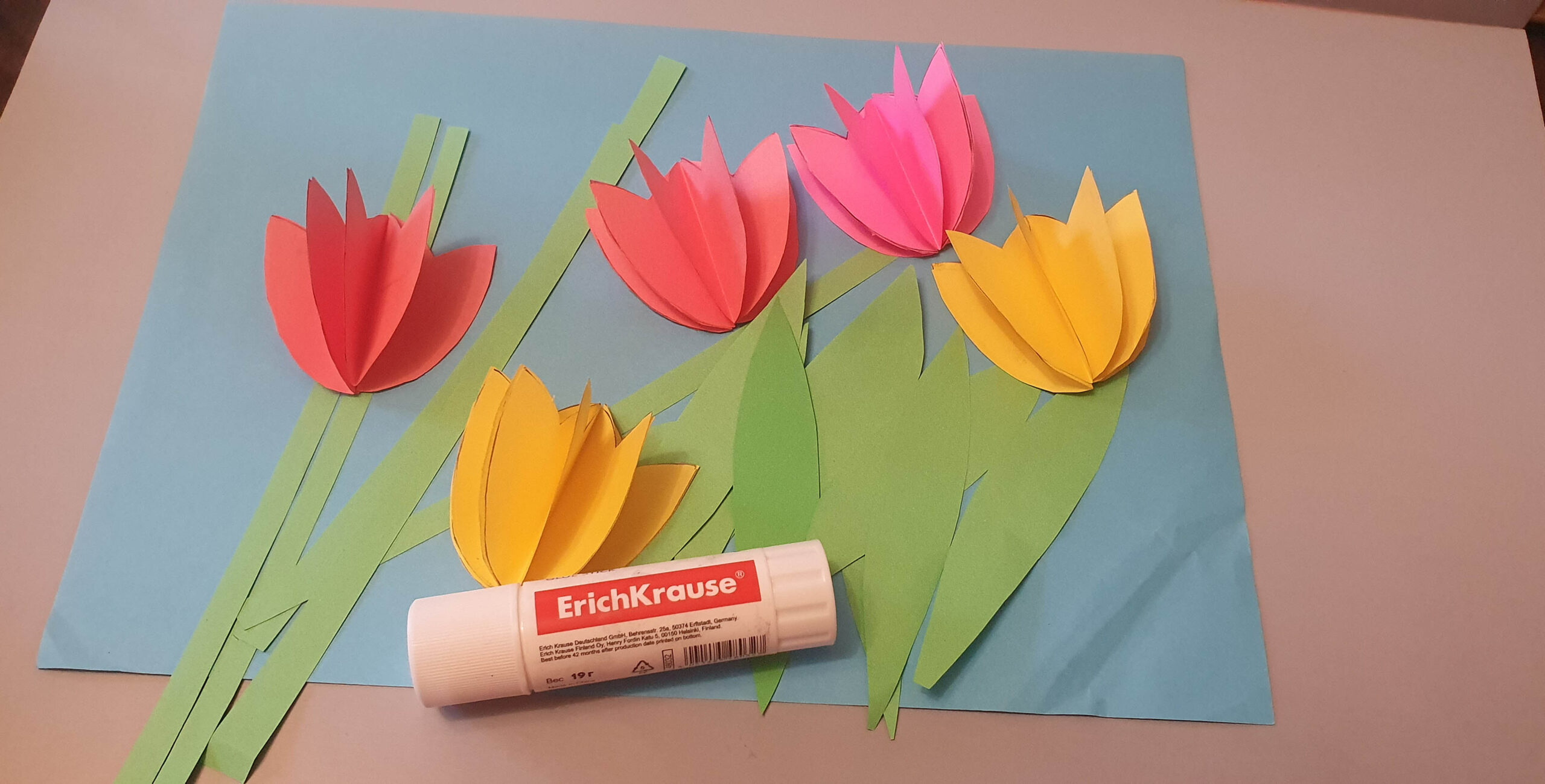 3D-открытка из тюльпанов. Шаг 9