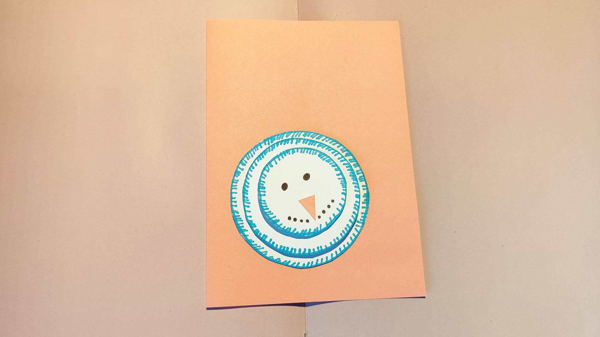 Новогодняя открытка Объемный снеговик. Шаг 6